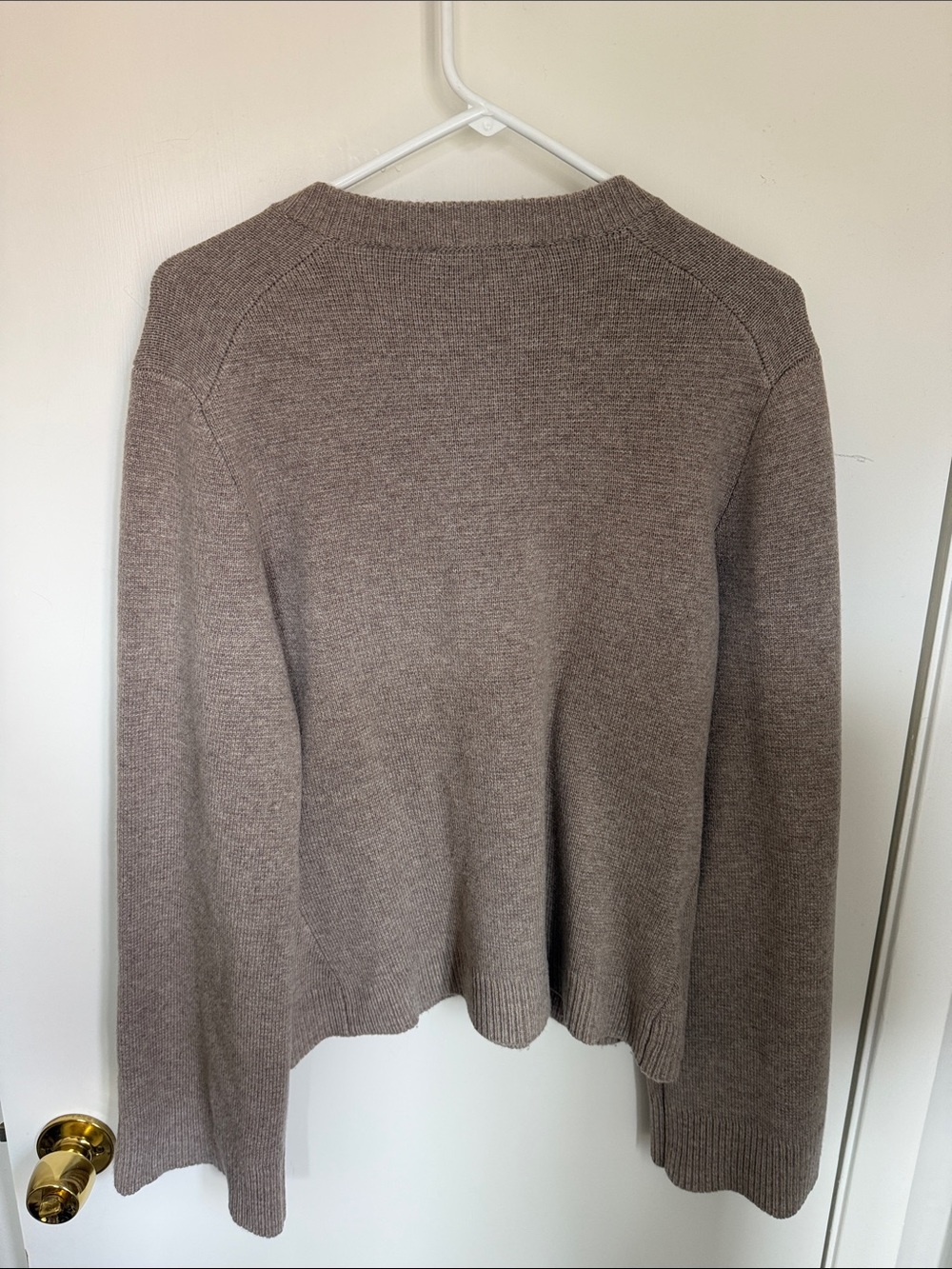 Jenni Kayne Cooper Cardigan Taupe Wool Cashmere Button Front Patch Pockets XL - Picture 9 of 10